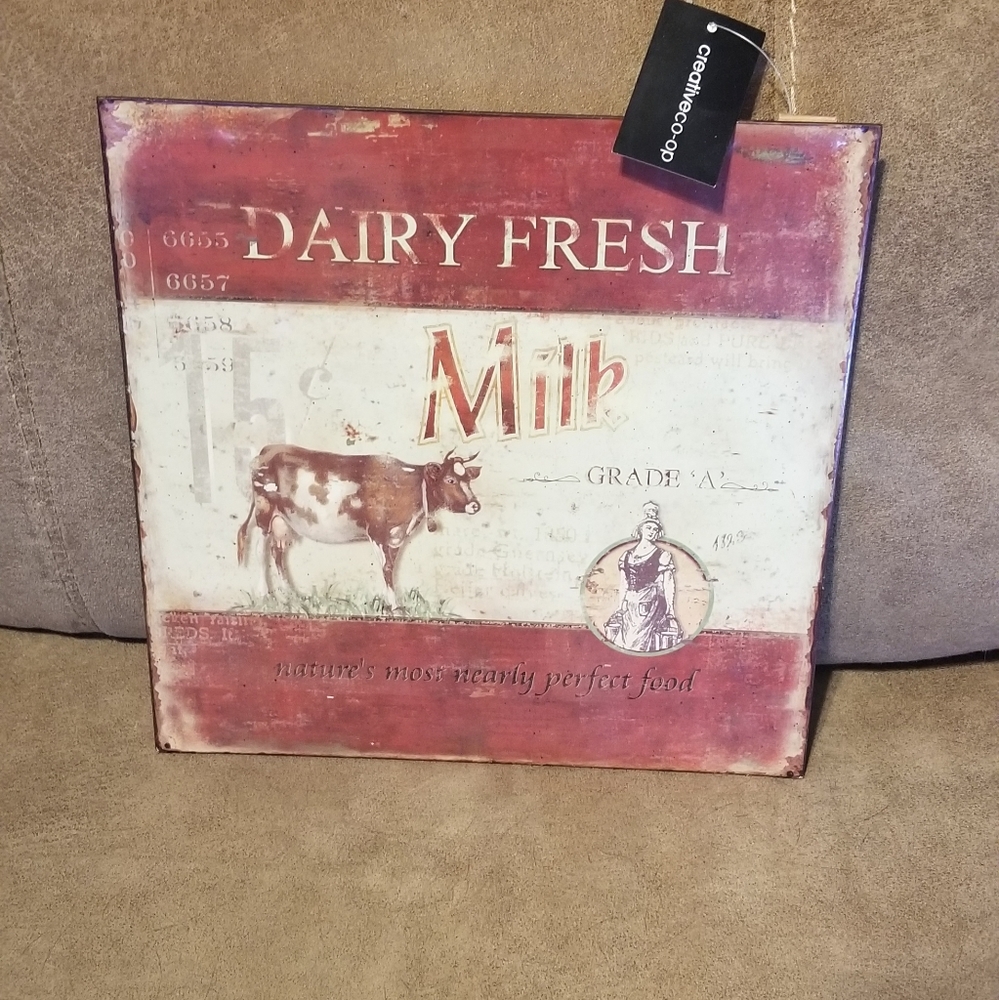 Metal sign rustic kitchen